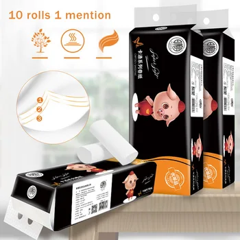 

10 Rolls/pack Soft Bath Papier Three-layer Coreless Roll Paper Household Toilet Paper Roll Papier Toilet For Home Dadily Life