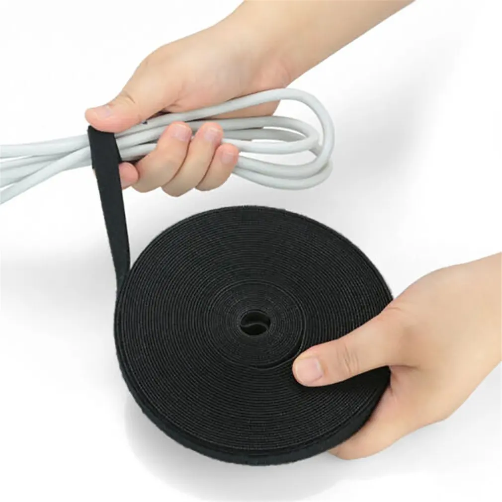 Black Nylon Cable Ties Belting Velcros Adhesive Wire Cable Organizer