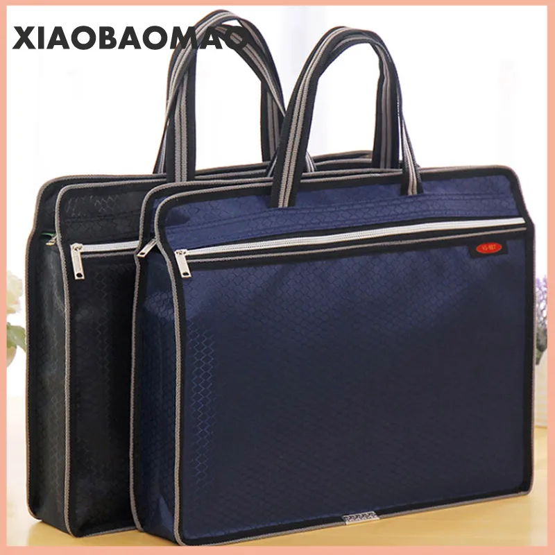 Classic Big Capacity Double Layers Document Holder Zipper File Bag With