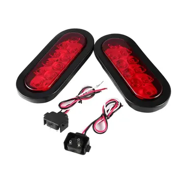 

OUTAD Red Oval Sealed LED Turn Signal and Parking Light Kit for Truck Trailer Turn Stop and Tail Light Waterproof 2PCS