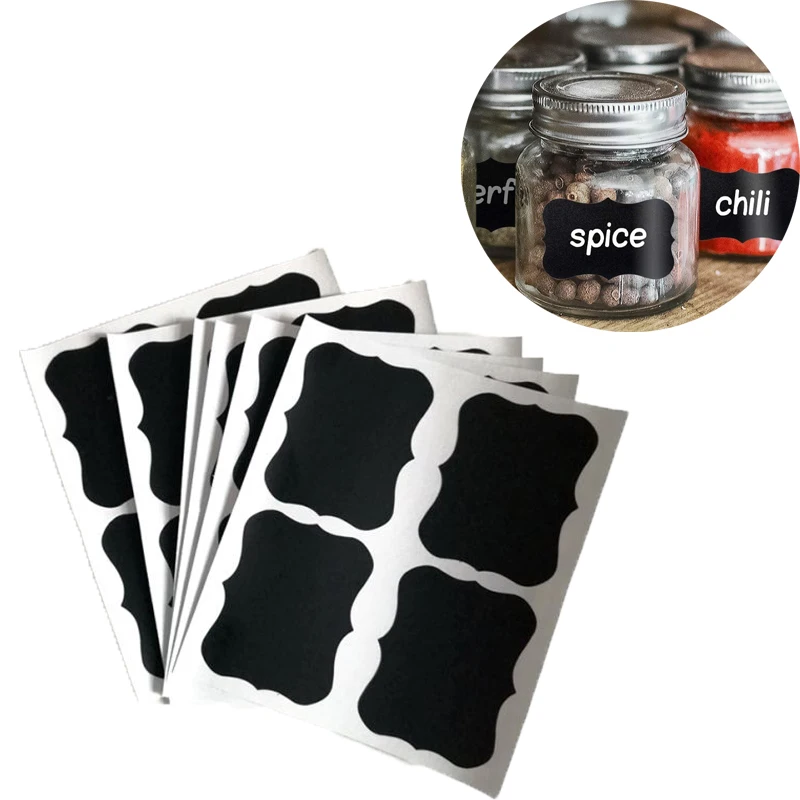 36Pcs/set Erasable Blackboard Sticker Craft Kitchen Jars Organizer Labels Waterproof Chalkboard Spice Label Stickers | Дом и сад