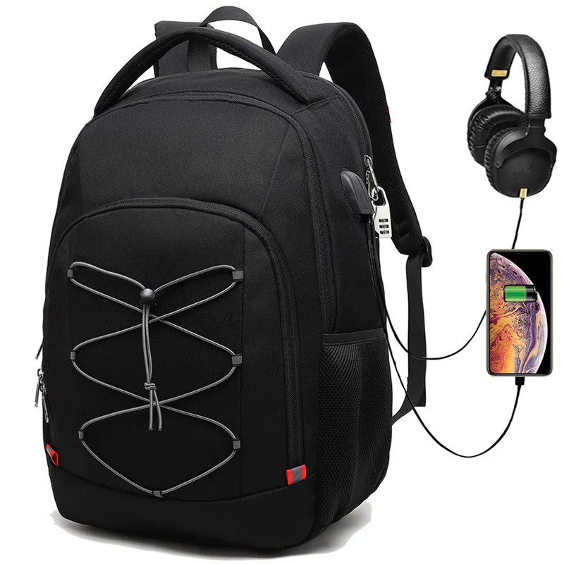 

Ins USB Travel Commuting School bags Backpacks Men Lock Safe Bags Anti theft Pockets Cards Zipper Laptop Ipad bags Brief Strong