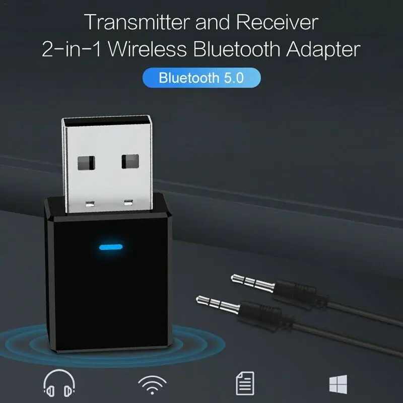 Bluetooth 5,0 приемник передатчик мини стерео Bluetooth USB 3,5 мм разъем аудио для ТВ ПК автомобильный комплект беспроводной адаптер