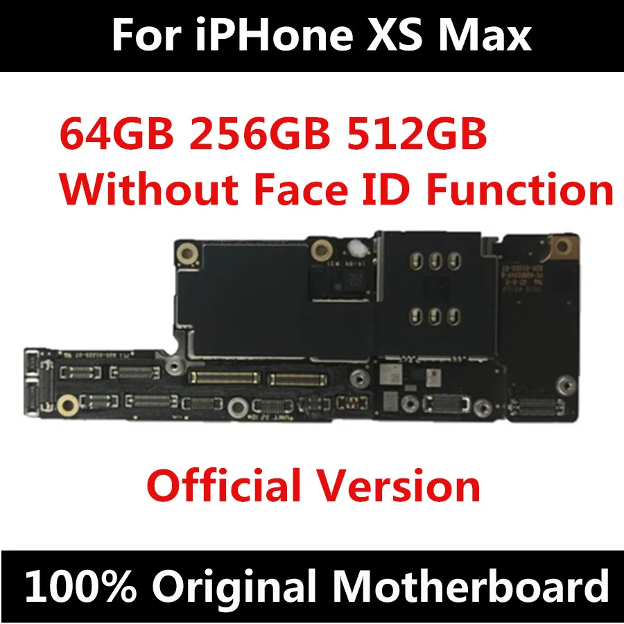 

64GB 256GB 512GB Original Motherboard For iPhone XS MAX Factory Unlocked Mainboard With Face ID IOS Update Support