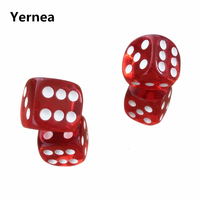 New 50/100200 Pcs/Lot 19mm Red Transparent Dice Acrylic Rounded Corner Drinking Dice Nightclub Bars KTV Entertainment Set