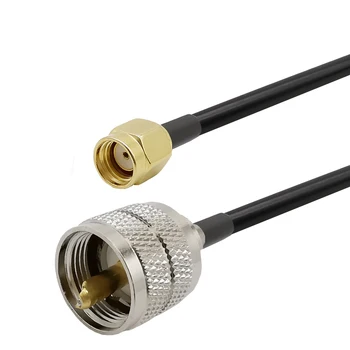 

RP SMA Male to UHF SO239 PL259 Male RG58 Cord Cable for Ham Radio UHF SO-239 Plug to RP SMA Plug Adapter 1/3/6/9/12/15M