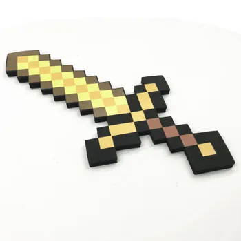 

8minecraftinglys design Size 45cm Blue Diamond Sword Soft EVA foam toys sword Gray Pickaxe For Children children toys foam sheet
