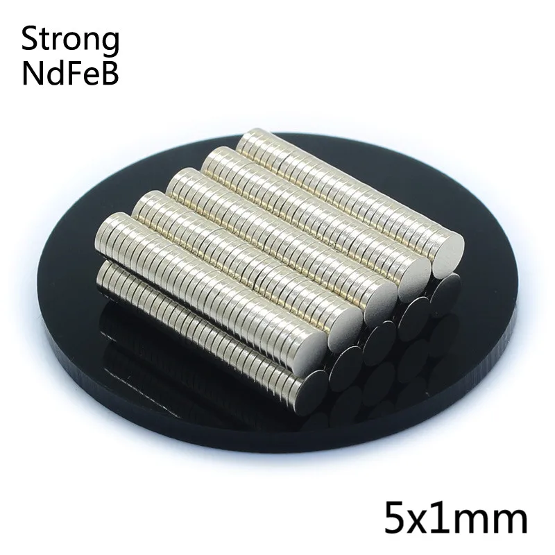 

200Pcs 5x1mm N35 Mini Neodymium Magnet Disc Permanent NdFeB Nickle Small Round Super Powerful Magnetic Magnets Craft 5mm x 1mm