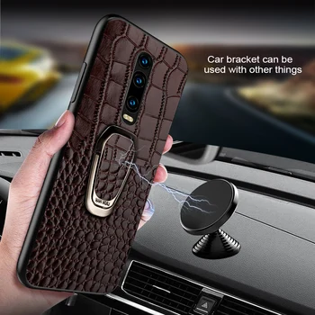

Genuine Leather Car Magnetic Ring Holder case For Xiaomi mi 9T MI 8se back cover bracket for For xiaomi redmi note 8 pro 7 K20