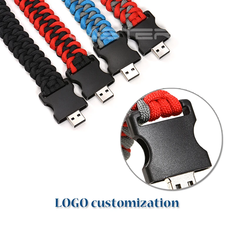 JASTER Nylon Braided Bracelets USB flash drive Pen drive Outdoors U disk Bangles 4GB 8GB 16GB 32GB 64GB 128GB External Storage