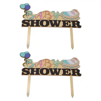 

1 Set 2pcs Baby Shower Birthday Party Cake Topper Colorful Acrylic Cake Insert Card Cake Decorations Cake Ornament for Birthday