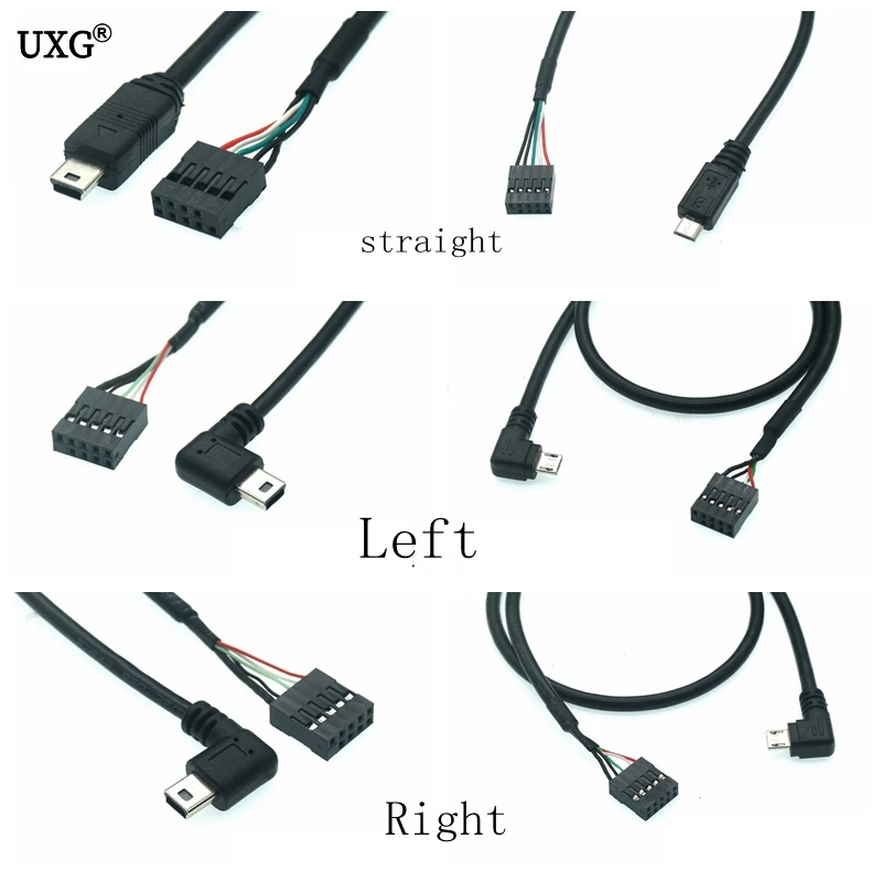 

DuPont 2.54mm 9Pin to Mini USB &Micro usb, USB Interface CPU Cooler Cable For CORSAIR Hydro Series H80i/H100i/H110i/H115i 0.5M