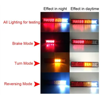 

1 Pair Tail Light 20LED Truck Trailer Reverse Turn Indicator Lamp Shockproof