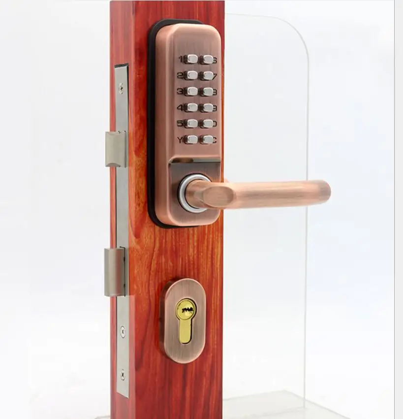 Us 70 84 5 Off Smart Digital Door Lock Password Key Code Home Garden Lock Wooden Handle Iron Door Lock Waterproof Fireproof Lock Gate Opener On