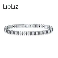 LicLiz модный прозрачный циркониевый Кристальный теннисный браслет для женщин цветной CZ белый золотой цвет коробка цепь ювелирные изделия LUB0181C