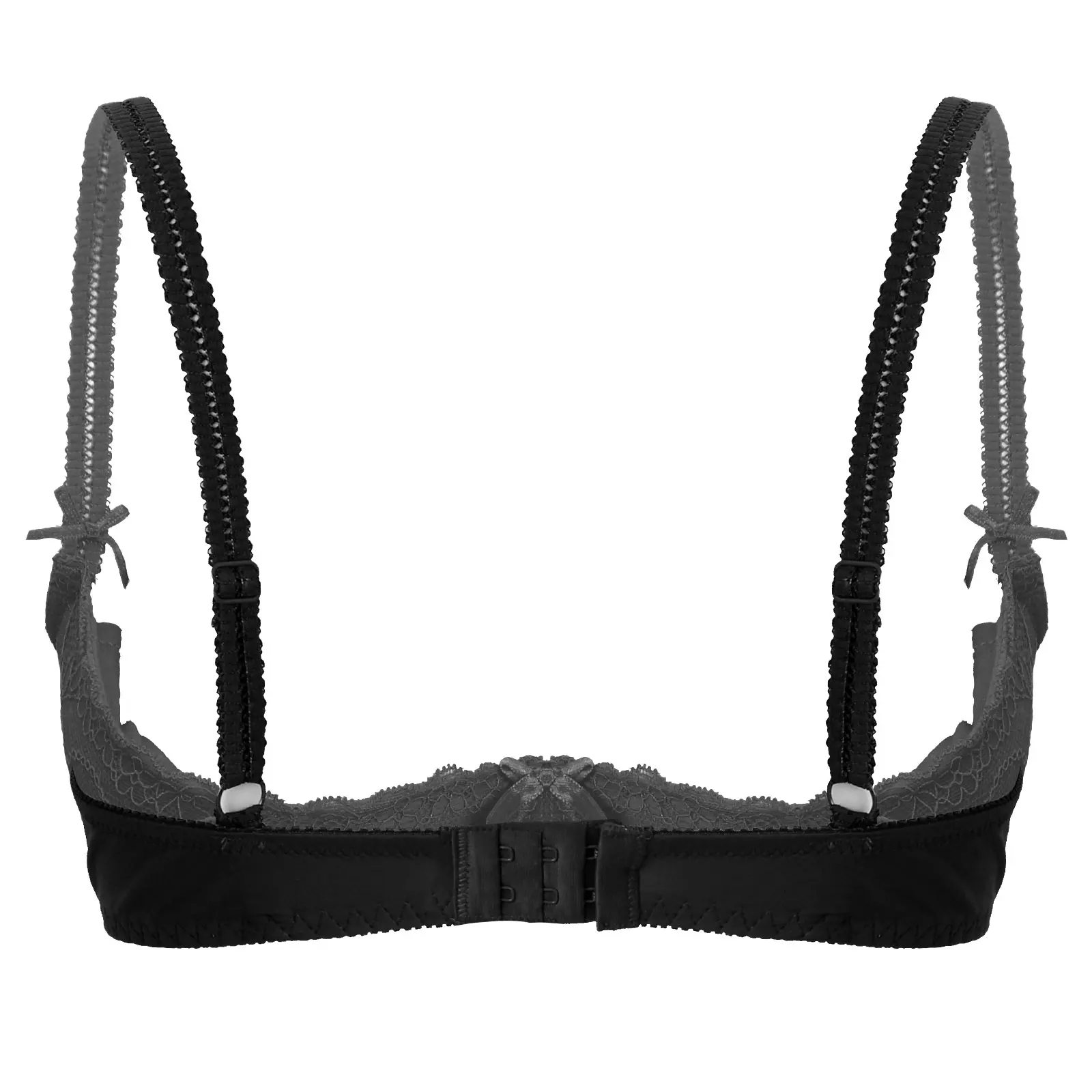 Women's Lace Underwear Sexy Half Cup Bra Nipple Padded Bra Tops Push Up Underwire Lace Lingerie Adjustable Strap Brassiere