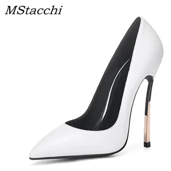 

MStacchi Elegant Pure White Pointed Toe Pumps Women Spring And Autumn Simple High Heel Shoes Woman Fashion Wild Zapatos De Mujer