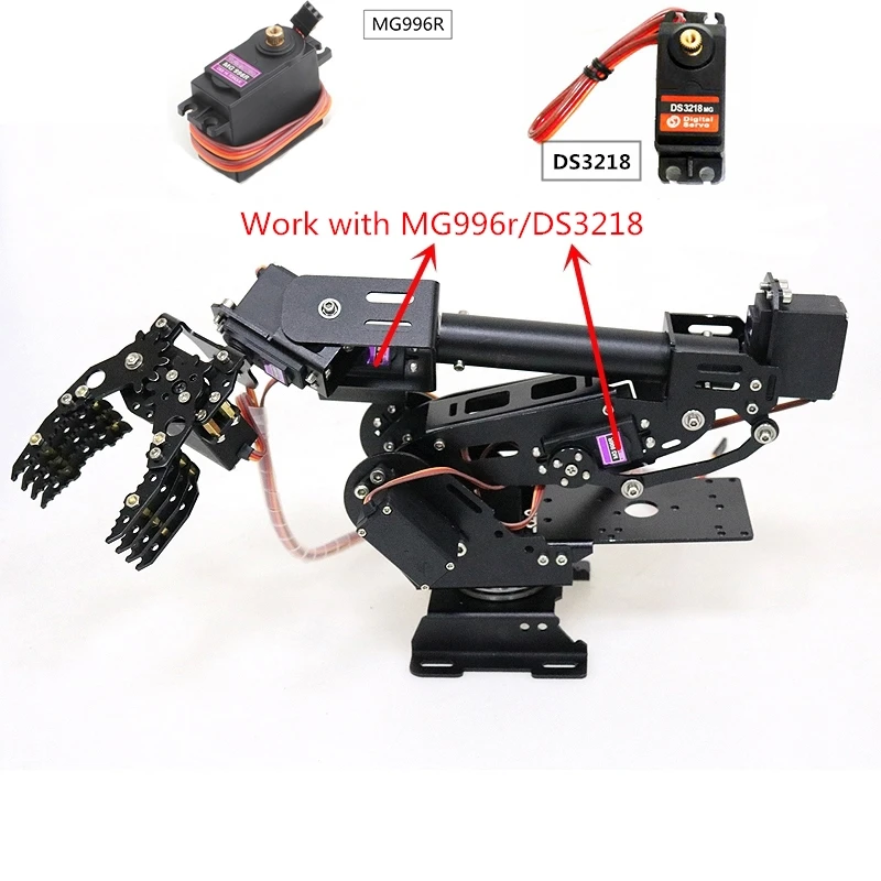 Black 8dof Metal Manipulator Manipulator Claw 8 Dof Abb Robot Arm Diy Manipulator Claw Steering Gear Control Kit Robot Project Action Figures Aliexpress