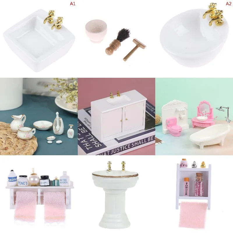 

Набор для бритья и макияжа для кукольного домика, 1:12