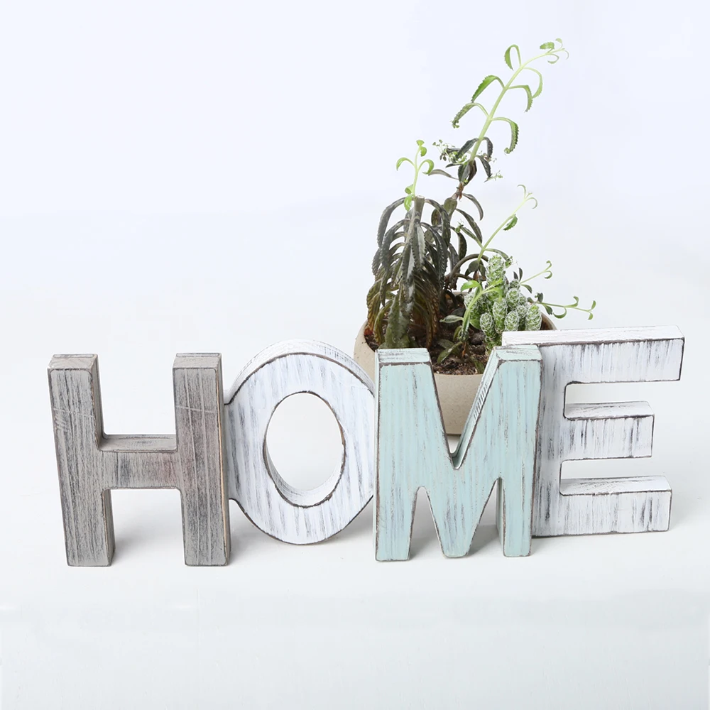 Home Door Decoration Creative Crafts Wooden Country Style Antiquing Home Decoration LOVE/HOME Letter Decoration