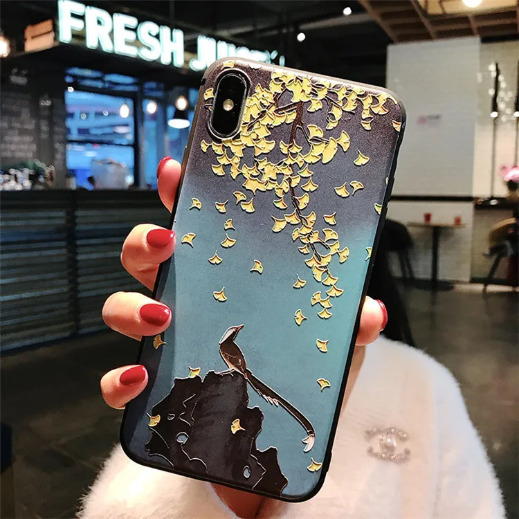 Ретро шаблон для iPhone X чехол для телефона 11 Плюс силиконовый iPhone8 7 мягкая кисточка кулон 6 Мода Женщины