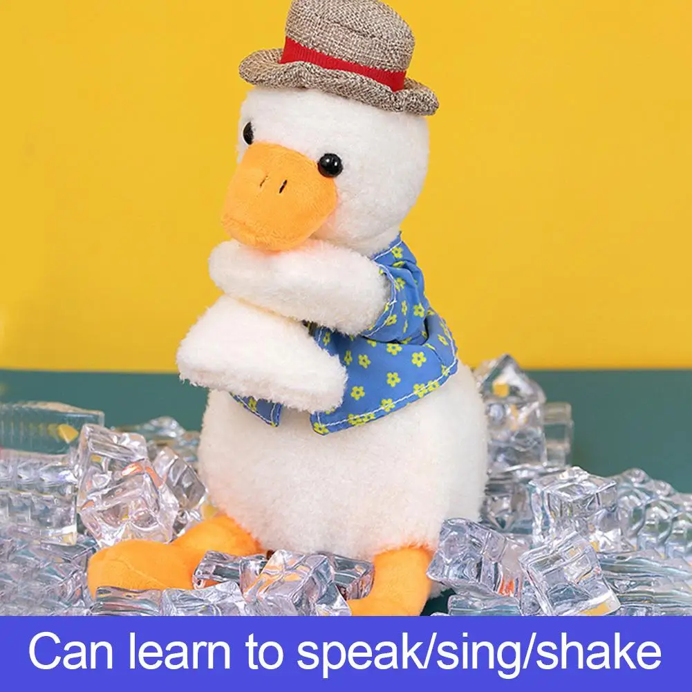 

New Talking Duck Speak Talk Sound Record Repeat Straw Hat Duck Stuffed Plush Animal Kawaii Duck Toy For Children Birthday Gift
