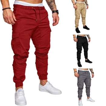 

More Colors New Men Pants Hip Joggers Fashionable Overalls Trousers Casual Pockets Solid color Mens Sweatpants