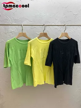 

Tpmaccool luxury designer women shirts Summer Plaid Letter print Short Sleeve Knitted slim Top Classic Logo bright Color T-shirt