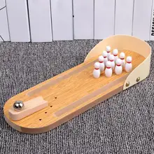 1 סט משפחת משחקי עץ משחק אופנתי חדר דקור שולחן העבודה באולינג נייד לוח משפחה של הכרחי מודיעין צעצועים(China)