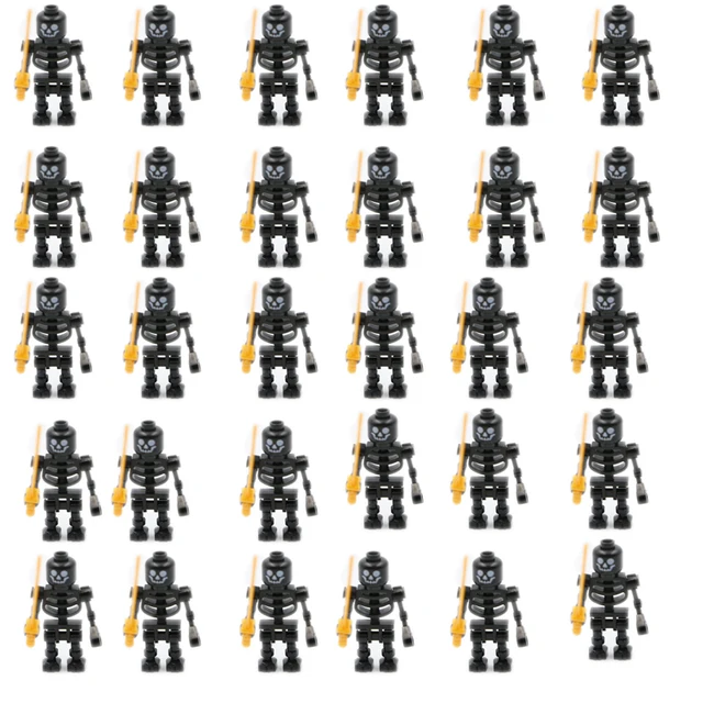 Ninja Skeleton Building Blocks Medieval Castle Knight Warriors Skeletons Strong Orcs Figures Collection Toy for Children Gifts 6