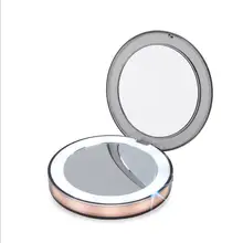 Светодиодный Iluminado 3X зондирование iluminacha ampliacha Espelho de Maquiagem Mini Compacto de Viagem portalitil Maquiagem Espelho