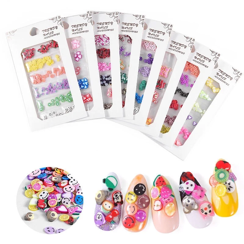 

3D Multi designs Nail Art Fruit DIY Design Tiny Slices Decoration Acrylic Beauty Polymer Clay Nail Sticker Accessory