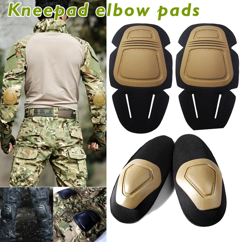 

2019 Tactical paintball protection knee pads & elbow pads set Airsoft Hunting Protection Elbow Pads War Game Protector Knee Pads