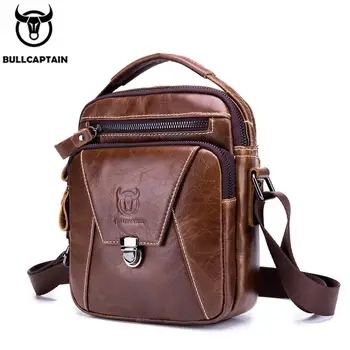

BULLCAPTAIN Men's Shoulder Diagonal Shoulder Layer Leather Business Casual New Personality Small Bag