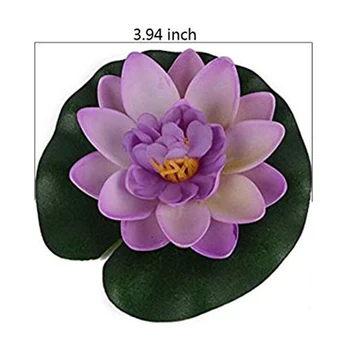 

10 Pcs Artificial Lotus Flower Fake Lotus-Leaf Water Lily Floating Pool Plants
