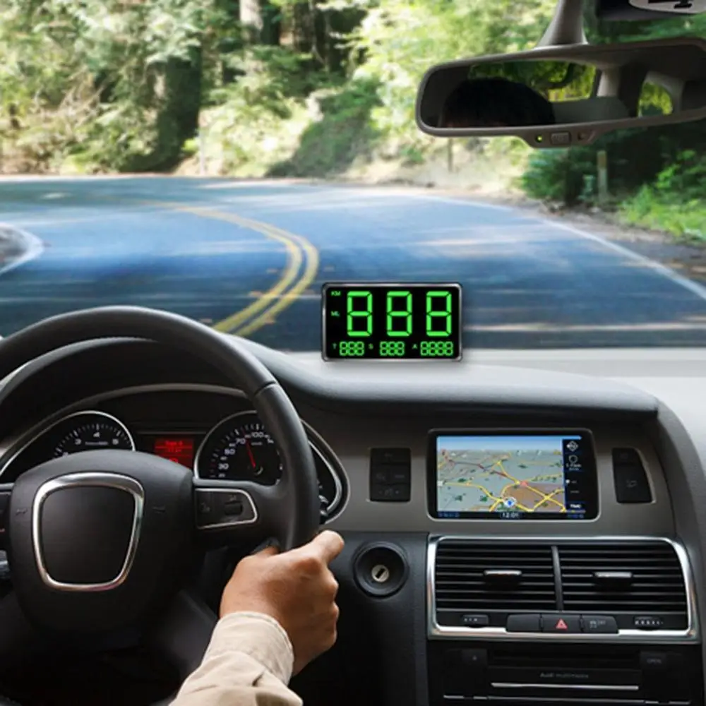 Общий Hud Дисплей на голову Gps превышение скорости сигнализации пробега частота головы дисплей C80 автомобильные аксессуары
