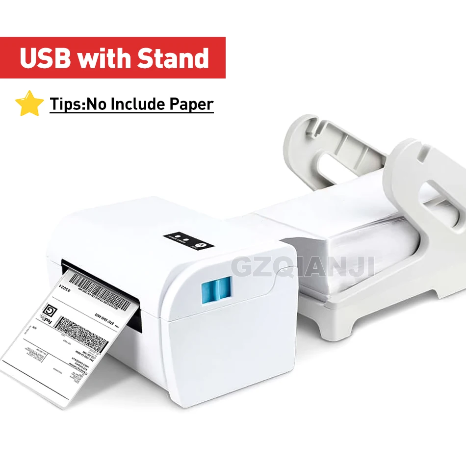 USB with Stand Принтер для тепловой печати штрихкодов-ярлыков 4 дюйма 100 мм с держателем этикеток совместимый с Amazon Ebay Etsy Shopify 4 × 6 принтер этикеток - Цвет: USB with Stand