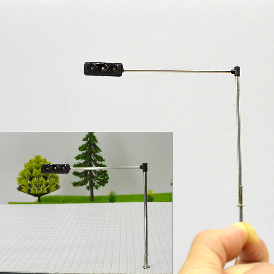 

5pcs Miniatures Scaling Scale Mini Model Traffic Light Signal For Train Architecture LED Railroad Signs Metal Landscape Layout