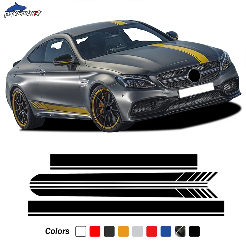 

Edition 1 Car Hood Trunk Body Side Stripe Skirt Sticker For Mercedes Benz C Class W205 C63 Coupe AMG C43 C205 S205 Accessories