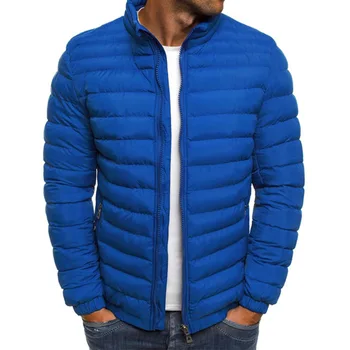 

Jackets Men Solid Color Parkas Stand Collar Long Sleeve Parkas Warm Cotton