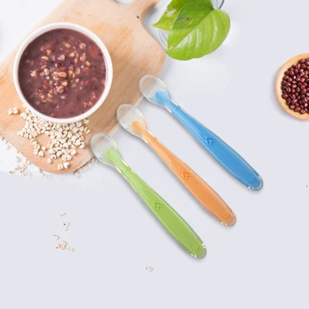 

Baby Safety Baby Silicon Spoon Kids Children Flatware Feeding Spoons Safety Soft Spoon Baby Flatware Baby Silicone Spoon Kids