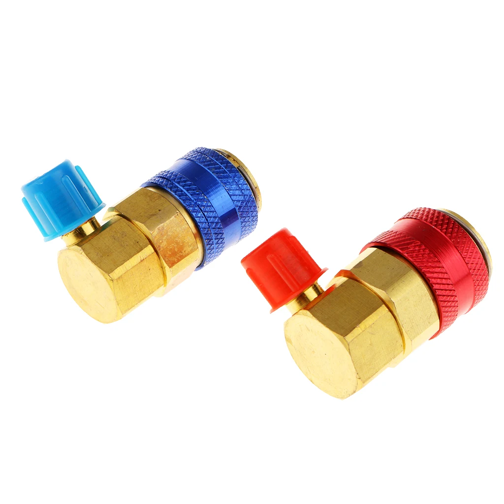 2PCS R134A Adapter Quick Coupler High Low AC Condition Manifold Gauge Hose