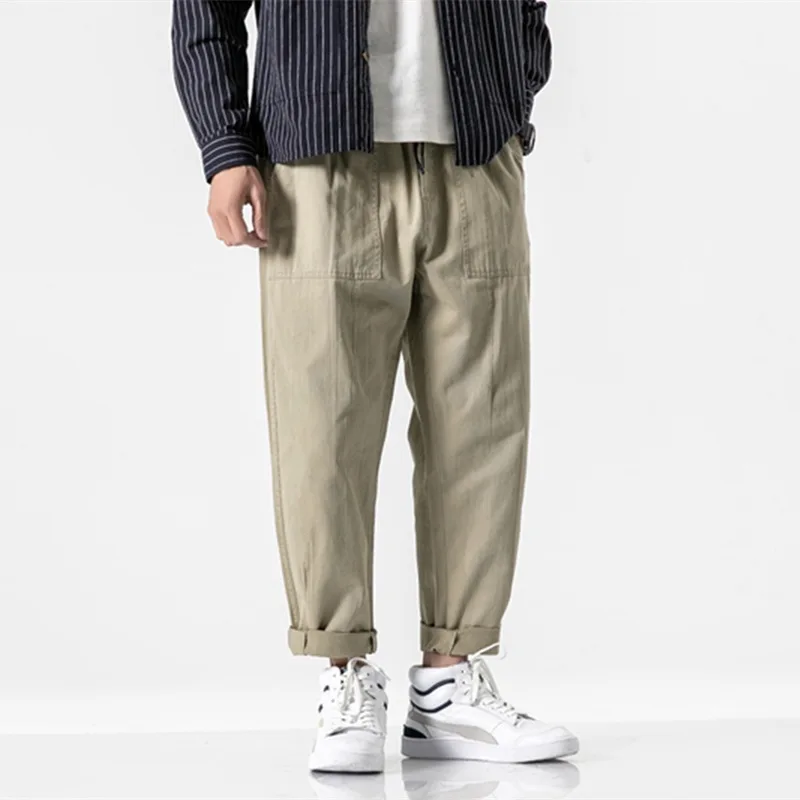 

Loose Mu Cool Spring New Style Japanese-style Trend Straight-Cut Bib Overall Men Retro Street Popular Brand Loose Casual Pants