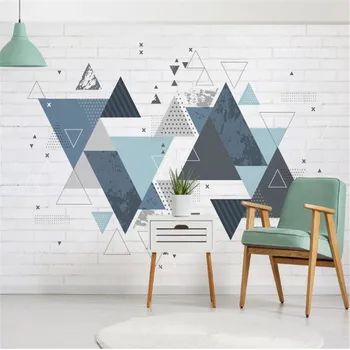 

milofi custom 3d fresh geometric figure hand painted background wallpaper mural