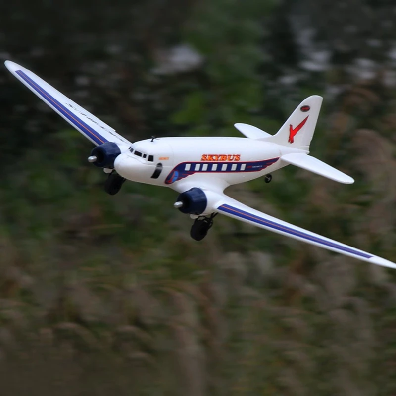 Dynam DC-3 Skybus для начинающих белый 1470 мм аэробический размах крыльев EPO двухмоторная