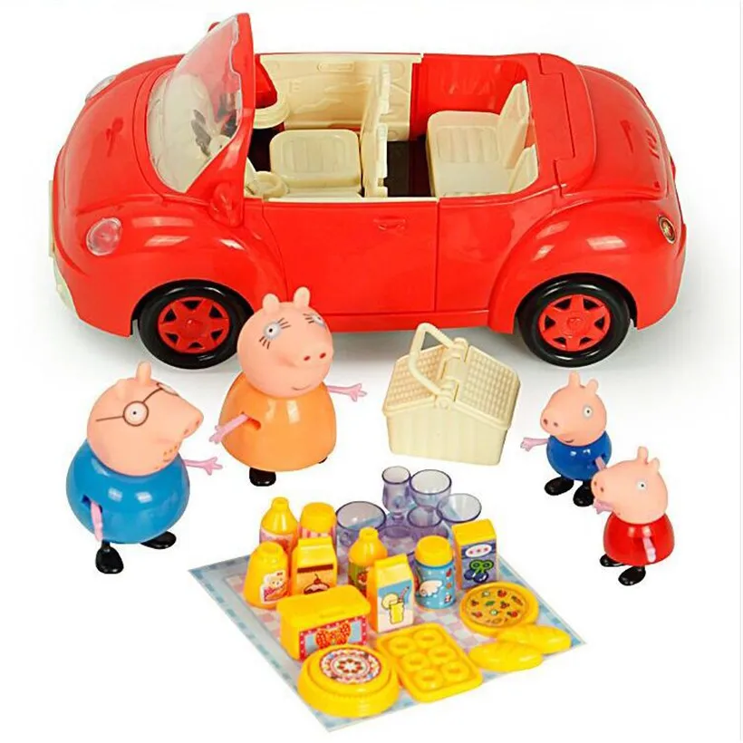 Complete Series Peppa Pig Family Toys Picnic Car Luxury Villa Full Role Action Figure Model Pelucia Children Education Gifts