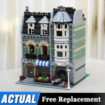 

Street View House 15008 compatible 10185 Green Grocer Set Building Kits Blocks Bricks toy for children
