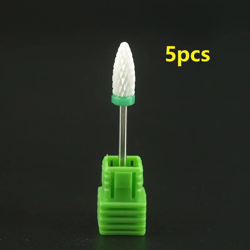 5pcs/Set Ceramic Milling Cutter Nail Drill Bit Electric Manicure Drills Pedicure Mill Bits Machine Files Nail Art Equipment