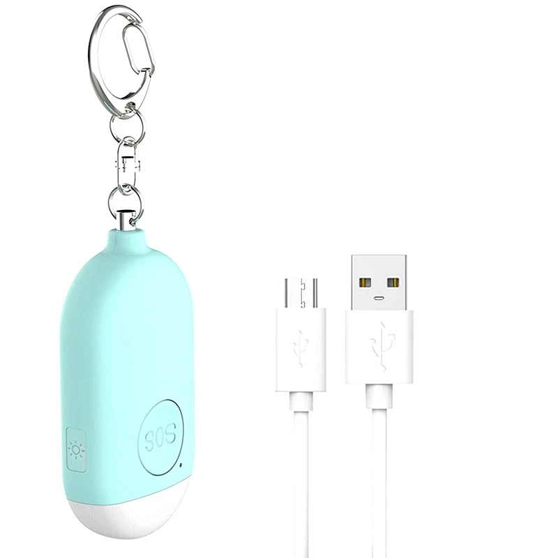 Personal Alarm Rechargeable Waterproof Emergency Self Defense SOS Alert Rape Whistle Safety Siren for Women Kids Elders with Cha