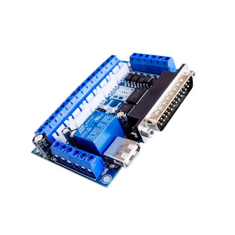 

CNC 5 Axis Stepper Motor Driver Interface Board With USB Cable Optocoupler Isolation For MACH3 Engraving Machine SP99